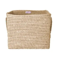 Firkantet Raffia Opbevaringskurv