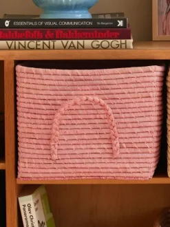 Firkantet Raffia Opbevaringskurv