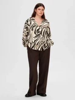 SLFAlana - Aronia LS Satin Shirt