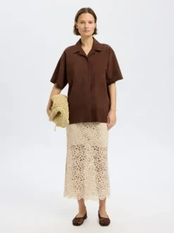 SLFSophie Suede 2/4 Shirt
